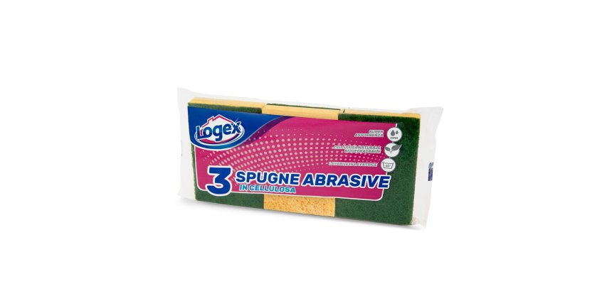 Spugna biuso - giallo/verde - Logex Professional - conf. 3 pezzi