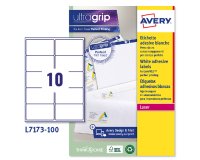 AVERY Etichette in carta bianca 99,1x57mm, 10 etichette per foglio, adesivo permanente, laser, 100 fogli