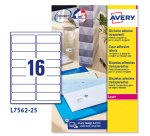 Etichette adesive L7562 - in poliestere - laser - permanenti - 99,1 x 34 mm - 16 et/fg - 25 fogli - trasparente - Avery