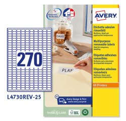 En_etiqueta adhesiva avery tamaño 17.8x10 mm removible paquete de 25 hojas