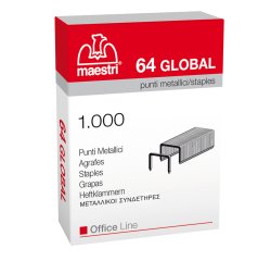 Punti eurostaples 64 Global - 6/4 - Romeo Maestri - scatola da 1000 punti