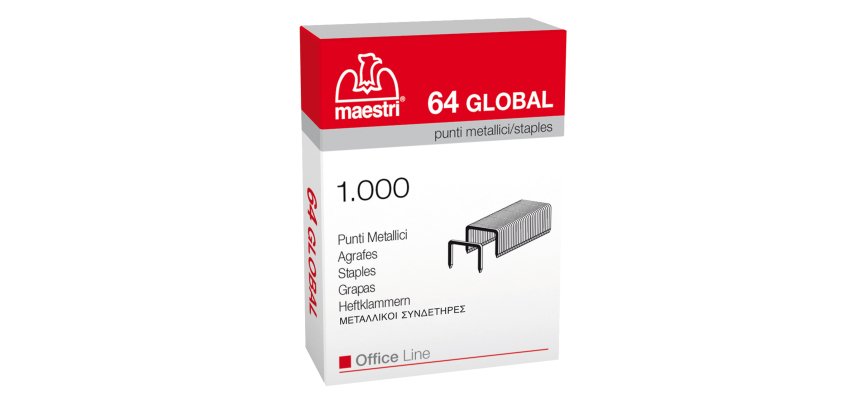 Punti eurostaples 64 Global - 6/4 - Romeo Maestri - scatola da 1000 punti