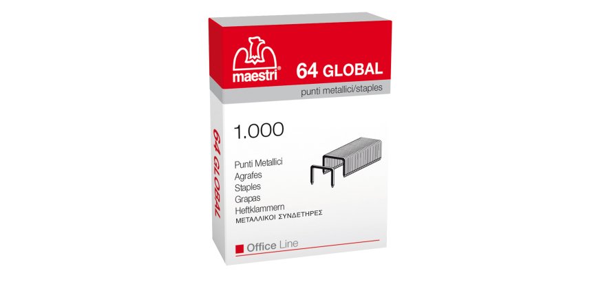 Punti eurostaples 64 Global - 6/4 - Romeo Maestri - scatola da 1000 punti