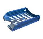 Vaschetta portacorrispondenza forata E040 - 26 x 34,5 x 6,5 cm - blu trasparente - Fellowes