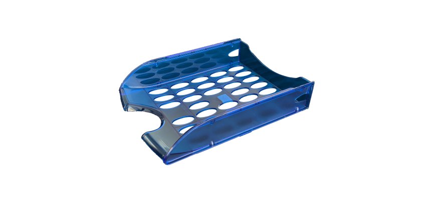 Vaschetta portacorrispondenza forata E040 - 26 x 34,5 x 6,5 cm - blu trasparente - Fellowes