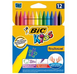BIC KIDS Plastidecor Black, Blue, Brown, Gold, Green, Light Blue, Light Green, Orange, Pink, Red, Violet, Yellow 12 pc(s)
