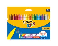 Pastelli colorati Plastidecor - plastica - colori assortiti - Bic - astuccio 24 colori