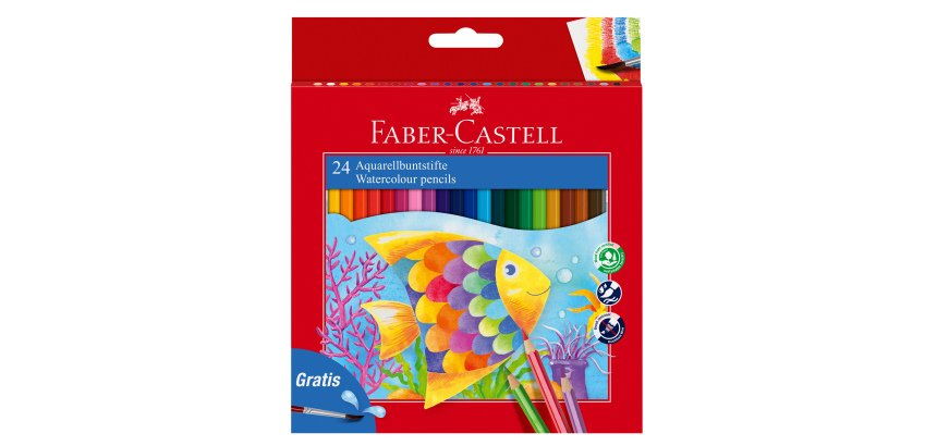 Acquerellabili Red pastelli colorati - mina Ø 3,30mm - colori assortiti - Faber-Castell - Astuccio 24 pastelli colorati