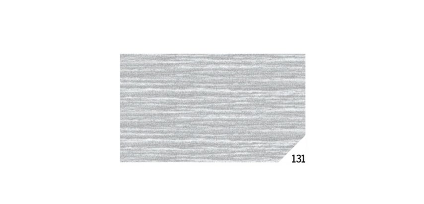 Carta crespa - 50 x 150 cm - 80 gr - argento metal 131 - Rex Sadoch - conf.10 rotoli