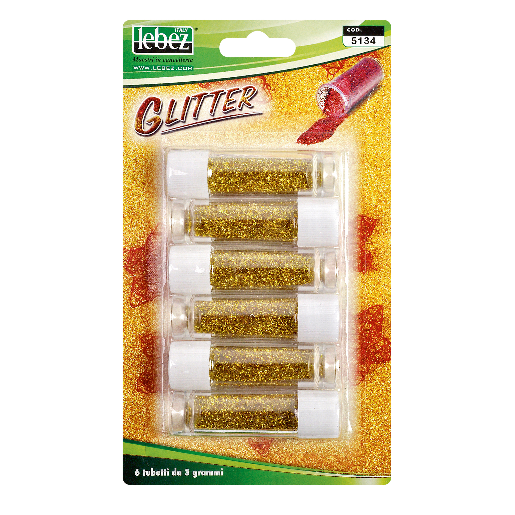 COLLA GLITTER - BLISTER 6 PENNE ML.10,5 - ORO