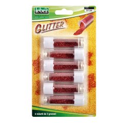 Porporina glitter - 2gr - rosso - Lebez - conf. 6 tubi
