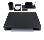 Servizio scrittoio art.119 nero in similpelle (5 componenti) - City Time