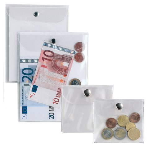 Busta con bottone Press 1E - PVC - 8,5x11 cm - trasparente - Sei Rota