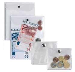 Busta con bottone Press 6E - PVC - 15x21 cm - trasparente - Sei Rota