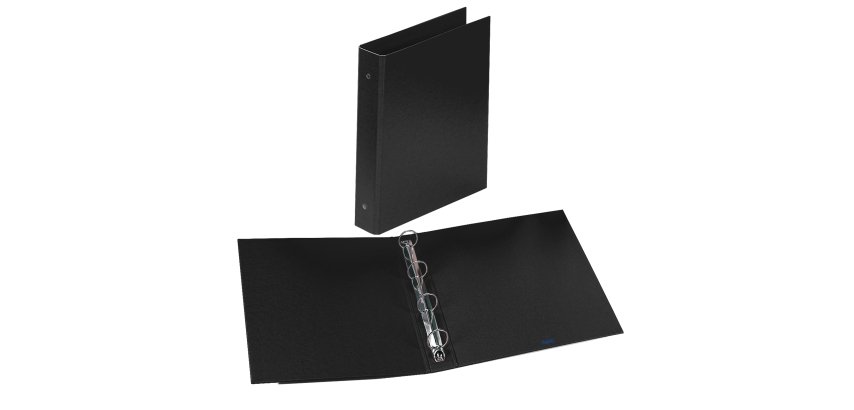 Raccoglitore Europa - 22 x 30 cm - 4 anelli tondi 50 mm - dorso 6 cm - nero - Favorit