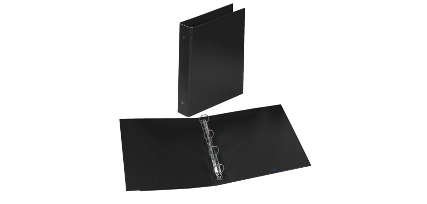 Raccoglitore Europa - 22 x 30 cm - 4 anelli tondi 50 mm - dorso 6 cm - nero - Favorit