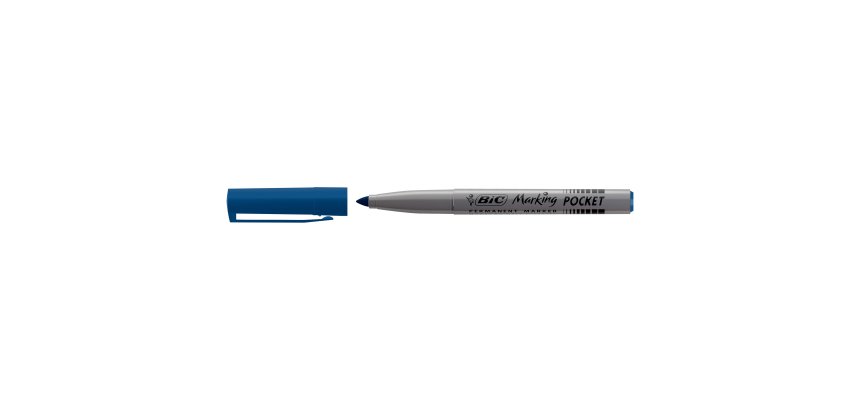 Marcatori permanente Marking a base d'alcool - punta pocket tonda 1,10mm - blu - Bic - conf. 12 pezzi