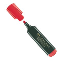 Evidenziatore Textliner 48 -  punta di 3 differenti larghezze: 5,0-3,0-1,0mm - rosso - Faber-Castell