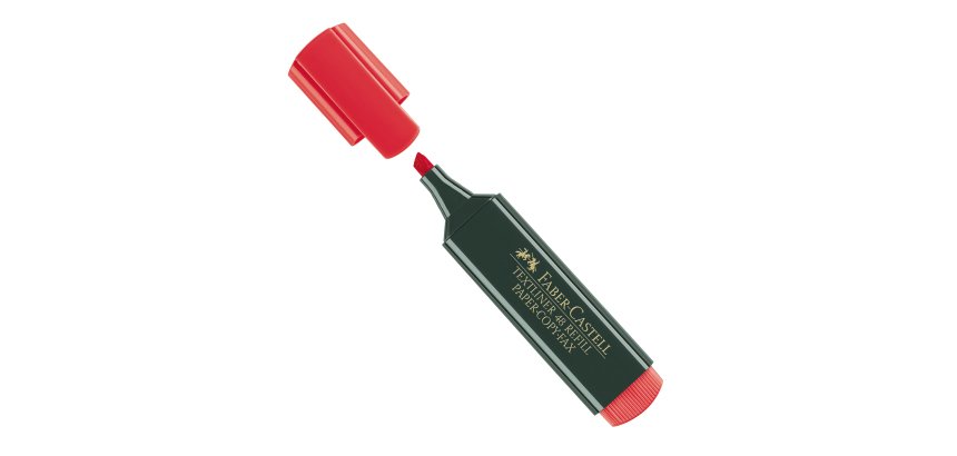 Evidenziatore Textliner 48 -  punta di 3 differenti larghezze: 5,0-3,0-1,0mm - rosso - Faber-Castell