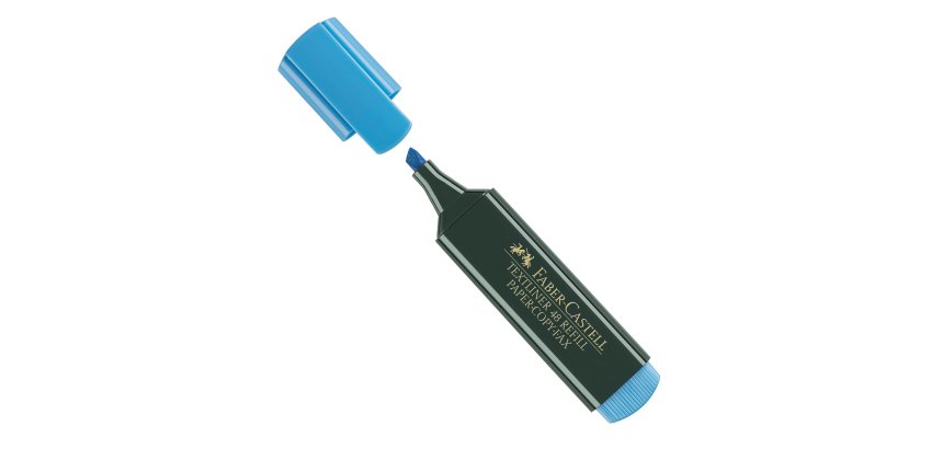 Evidenziatore Textliner 48 -  punta di 3 differenti larghezze: 5,0- 3,0-1,0mm - azzurro - Faber-Castell