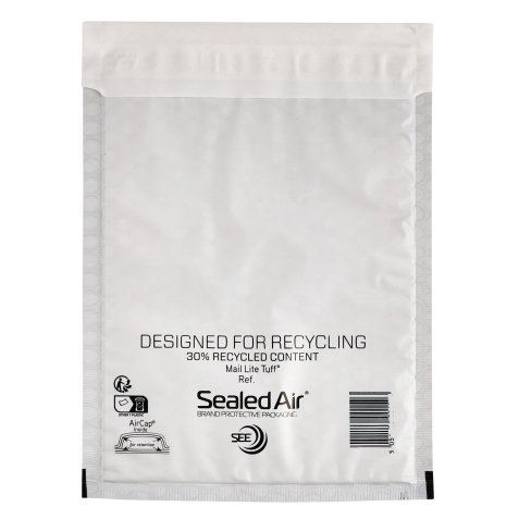Busta imbottita Mail Lite Tuff Cushioned - impermeabile - D (18 x 26 cm) - bianco - Sealed Air - conf. 10 pezzi
