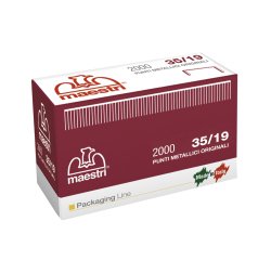 Punti 35/19 - per Romabox - H 19 mm - rame - Romeo Maestri - scatola 2000 pezzi