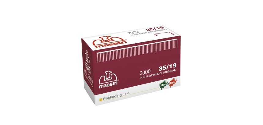 Punti 35/19 - per Romabox - H 19 mm - rame - Romeo Maestri - scatola 2000 pezzi