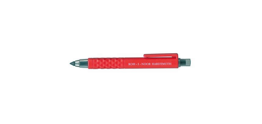 Portamine - mina 5,6mm - in plastica con clip - fusto rosso - Koh.I.Noor