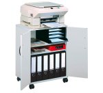 Mobiletto Multifunzione 74/53 - con ante alte e ruote - 4 ripiani - 52,8 x 40 x 73,7 cm - grigio - Durable