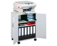 Mobiletto Multifunzione 74/53 - con ante alte e ruote - 4 ripiani - 52,8 x 40 x 73,7 cm - grigio - Durable