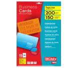 Biglietti da visita - 85 x 54 mm - 200 gr - angoli tondi - bordo liscio - bianco - Decadry - conf. 15 fogli da 10 biglietti