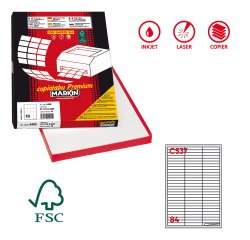 Etichette adesive C/537 - in carta - permanenti - 67 x 10 mm - 84 et/fg - 100 fogli - bianco - Markin