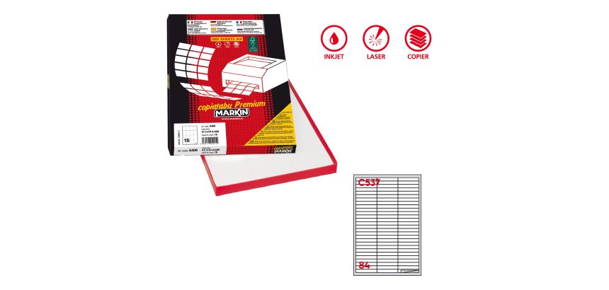 Markin 210C537 self-adhesive label White 8400 pc(s)