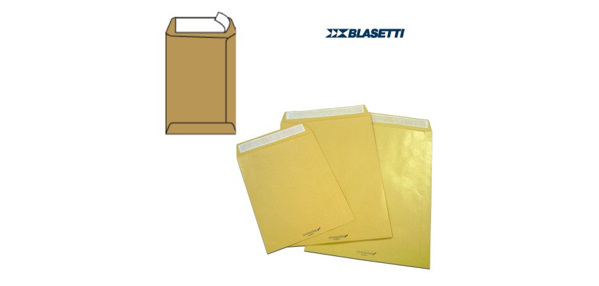 Busta a sacco Monodex - strip adesivo - 19 x 26 cm - 80 gr - avana - Blasetti - conf. 500 pezzi