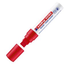 Marcatore a gesso liquido 4090 - punta scalpello - da 4 a 15mm - rosso - Edding