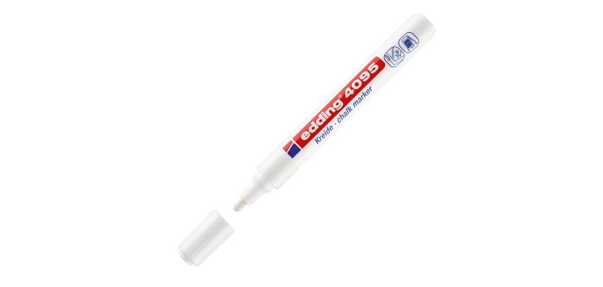 Marcatore a gesso liquido 4095 - punta tonda - da 2 a 3mm - bianco - Edding