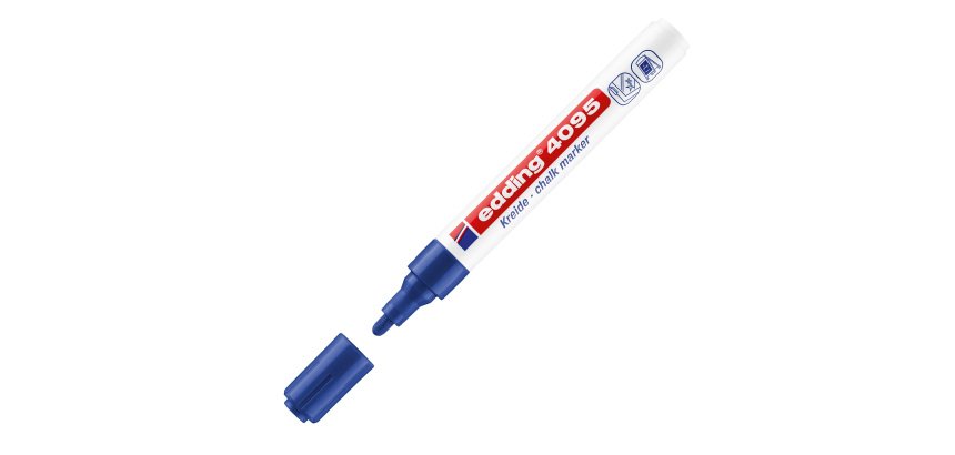 Marcatore a gesso liquido 4095 - punta tonda - da 2 a 3mm - blu - Edding