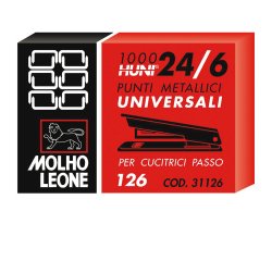 Punti 126 - 24/6 - metallo - Molho Leone - conf. 1000 pezzi