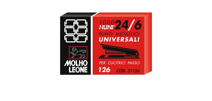 Punti 126 - 24/6 - metallo - Molho Leone - conf. 1000 pezzi