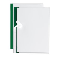 Cartellina per rilegatura Poli 200 - A4 - PP - trasparente buccia - dorso verde - Sei Rota - conf. 10 pezzi