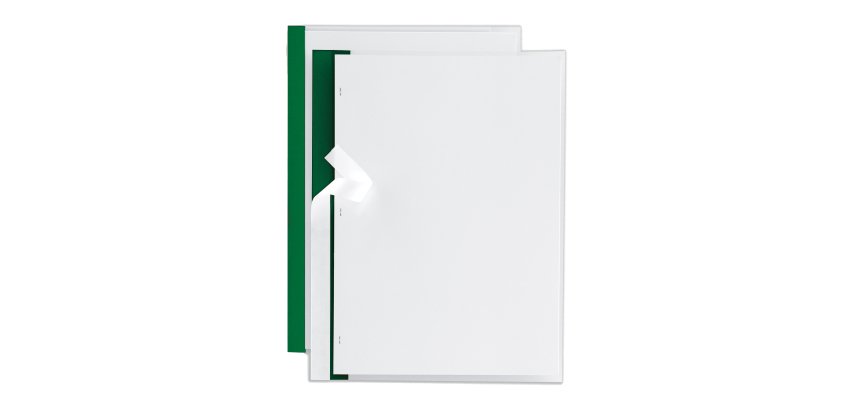 Cartellina per rilegatura Poli 200 - A4 - PP - trasparente buccia - dorso verde - Sei Rota - conf. 10 pezzi