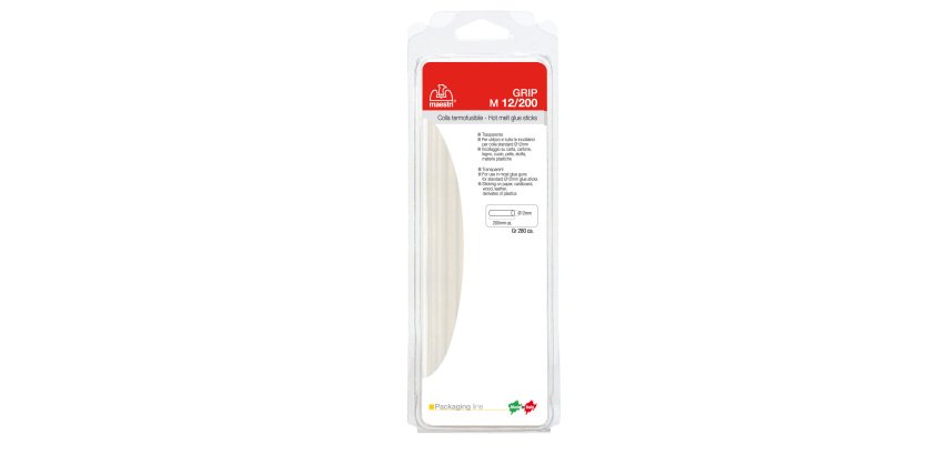 Colla termofusibile M12/200 - diametro 12 mm - lunghezza 20 cm - 280 gr - trasparente - Romeo Maestri