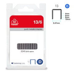 Punti - 13/6 - 6 mm - metallo - Romeo Maestri - conf. 2240 pezzi
