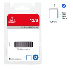 Punti zincati - 13/8 - 8 mm - metallo - Romeo Maestri - conf. 2240 pezzi