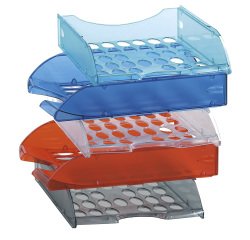 Vaschetta portacorrispondenza forata E040 - 26 x 34,5 x 6,5 cm - azzurro trasparente - Fellowes