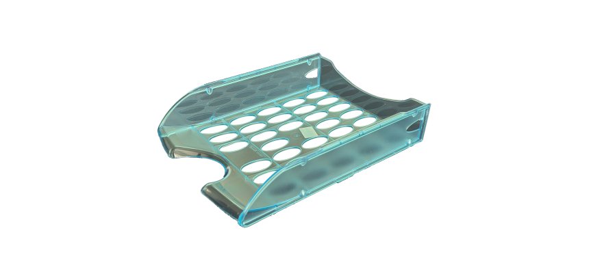 Vaschetta portacorrispondenza forata E040 - 26 x 34,5 x 6,5 cm - azzurro trasparente - Fellowes