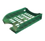 Vaschetta portacorrispondenza forata E040 - 26 x 34,5 x 6,5 cm - verde trasparente - Fellowes