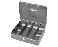 Cassetta portavalori Secur - 20x16x9 cm - grigio chiaro - Metalplus
