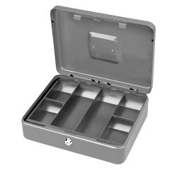 Cassetta portavalori Secur - 25x18x9 cm - grigio chiaro - Metalplus