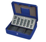 Cassetta portavalori Europa - 30 x 24 x 9 cm - blu - Metalplus
